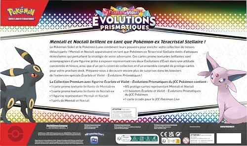 Pokémon : Premium Collection with Scarlet & Purple Figure - Prismatic Evolution of The Pokémon TCG (2 Textured Glossy Promo Cards, 11 Boosters)