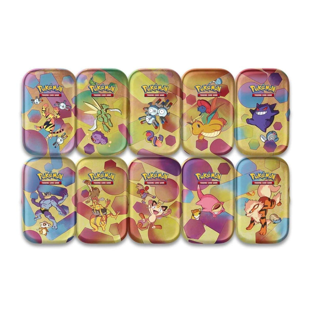 Pokémon TCG: Scarlet & Violet—151 Mini Tin – Meowth and Hitmonchan (2 Booster Packs, 1 Coin & 1 Art Card)