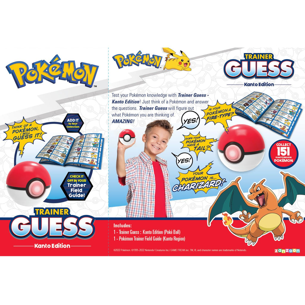 Pokemon Trainer Guess - Kanto - Electronic Guessing Game, Collect 151 Regional Pokemon, Field Guide, Talk to Your Light & Sound Poke Ball, Kids 6+ Brown Box Packaging