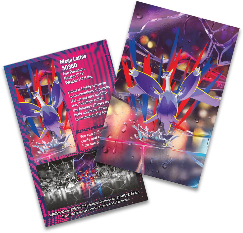 Pokémon TCG: Mega Heroes Mini Tin – Mega Latias (1 Sticker, 1 Art Card & 2 Booster Packs)