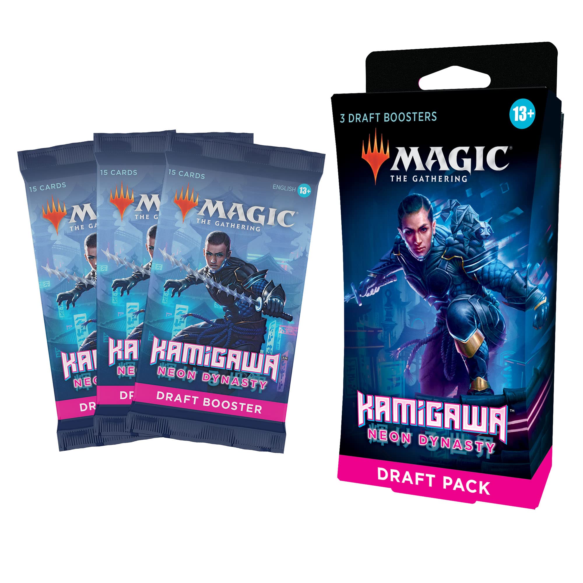 Magic: The Gathering Kamigawa: Neon Dynasty 3-Booster Draft Pack | 45 Magic Cards