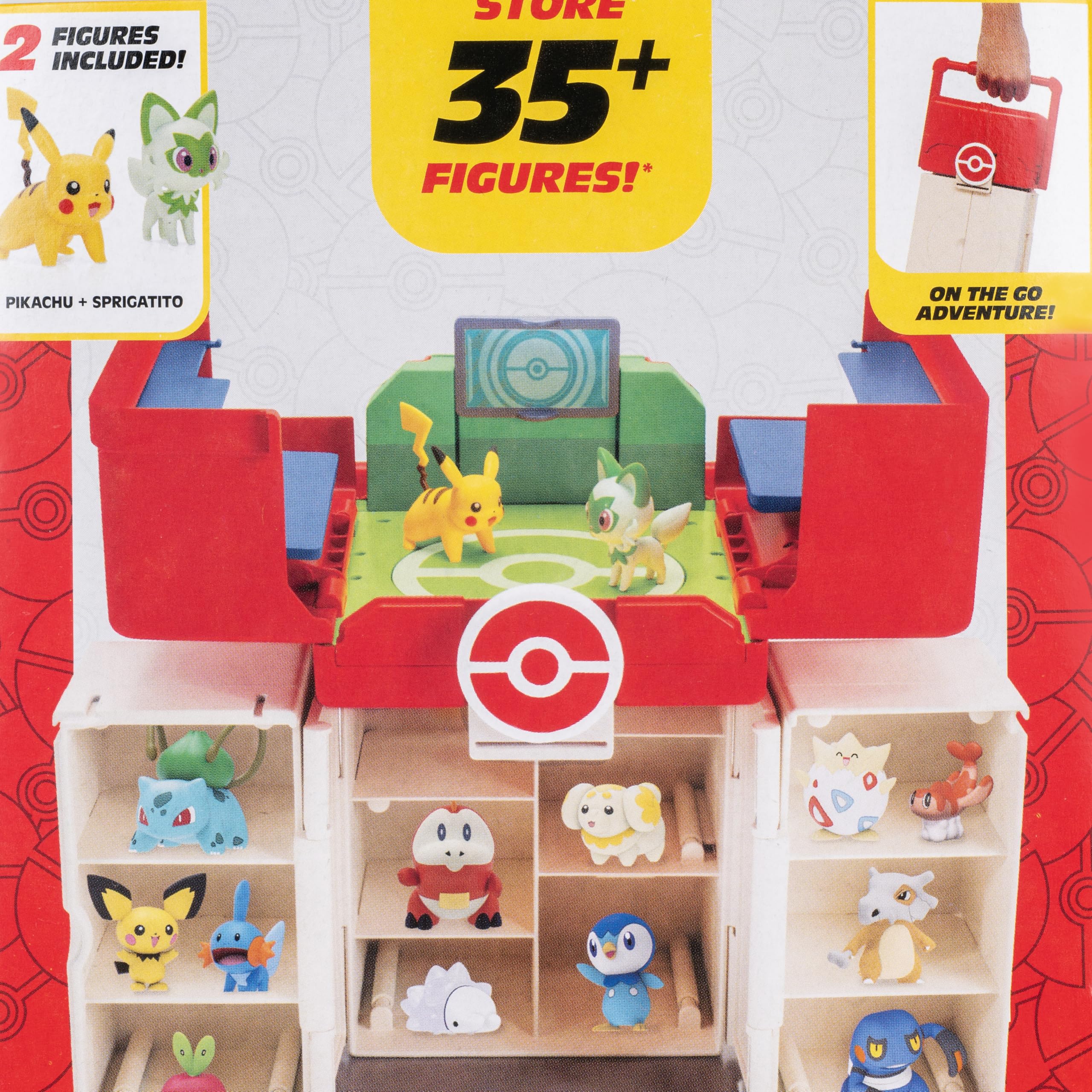 Jazwares Pokémon Play ‘N’ Display Case - Multi-Level Storage Unit with Rooftop Arena and Space for 35+ 2-Inch Battle Figures